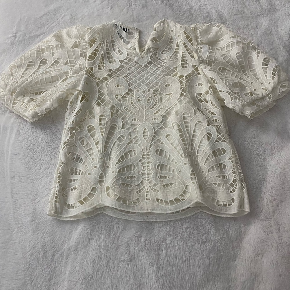 Cream lace top